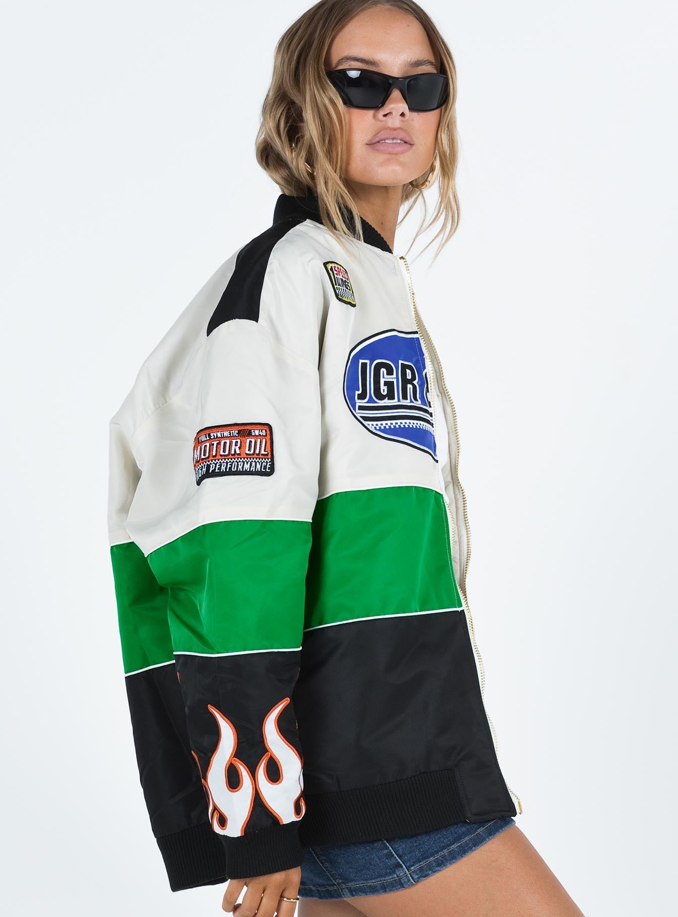 JGR & STN Axel Moto Jacket Ivory / Black