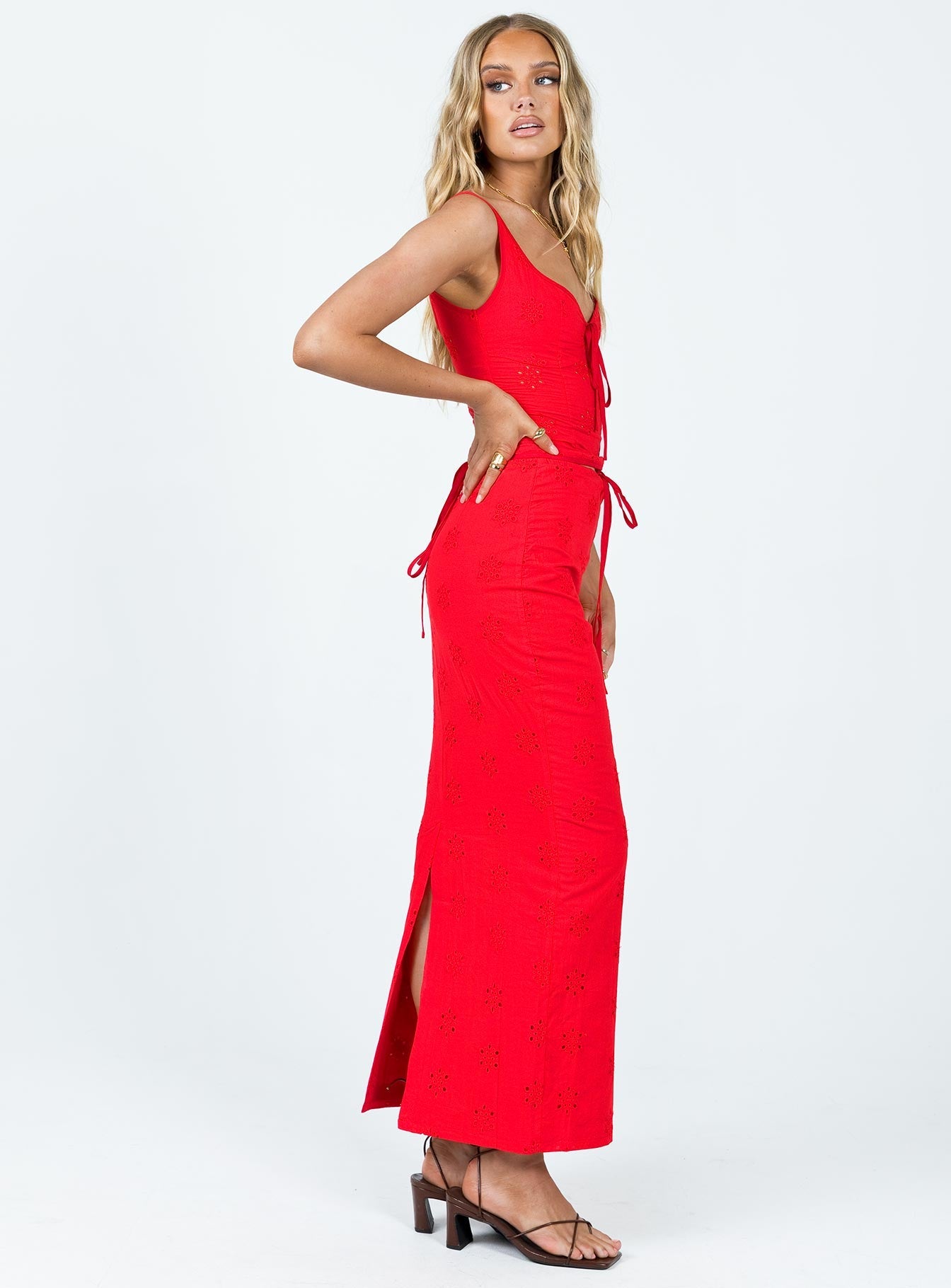 product Flowerfields Maxi Skirt Red Princess Polly  