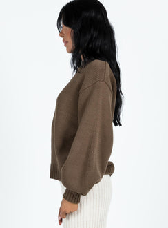 product Harmony Knit Sweater Dark Brown Princess Polly  Long 