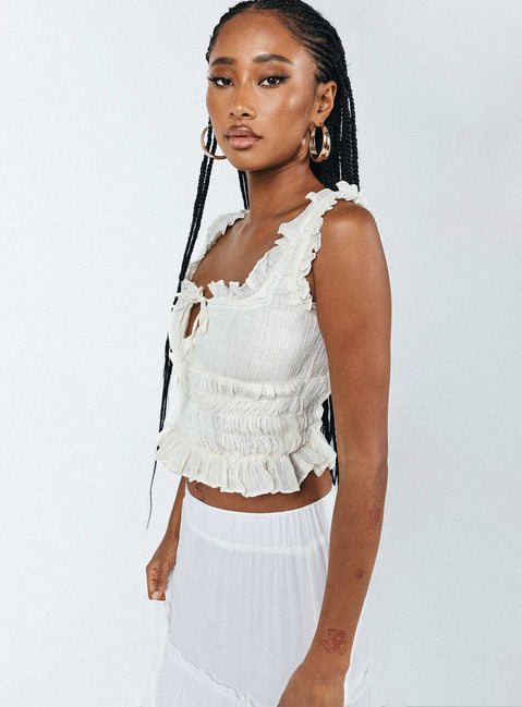 Penton Top Ivory Sleeveless Plunger 