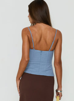 Elsea Structured Cami Top Blue