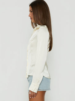 Aleska Long Sleeve Button Down Cream