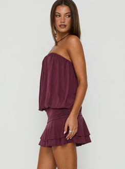Olidia Strapless Mini Dress Plum