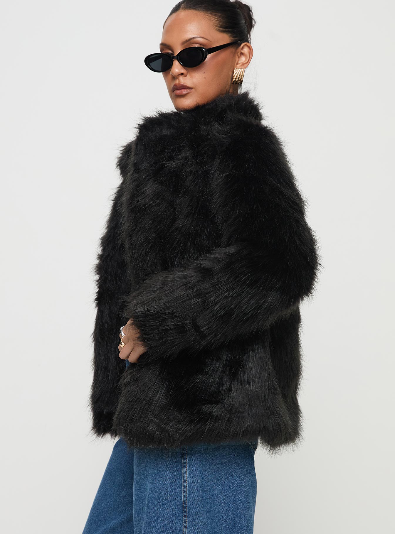 Bada Bing Faux Fur Jacket Onyx