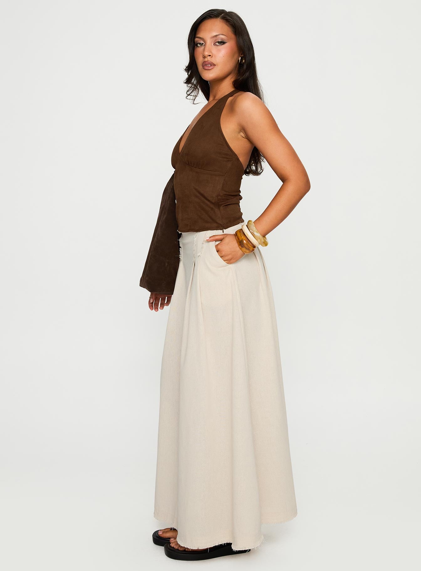 Bohemian Spirit Maxi Skirt Beige