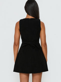 Alfalfa Corduroy Mini Dress Black