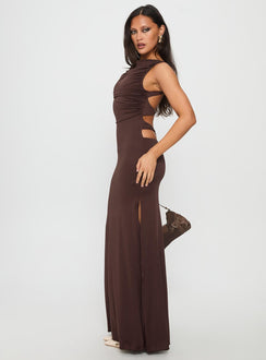 Undeniable Cut Out Maxi Dress Brown