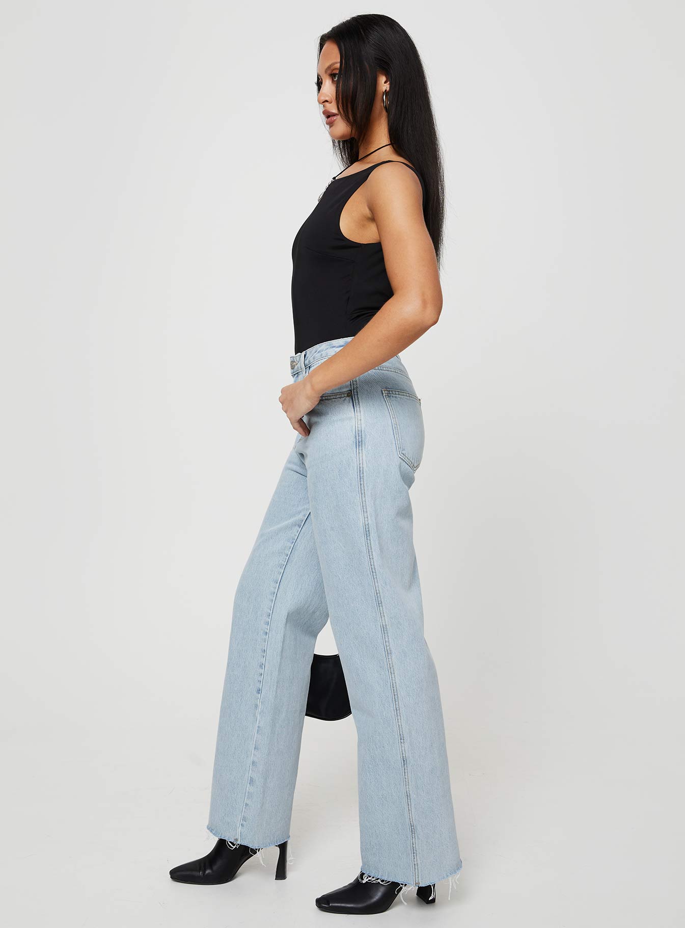 product Princess Polly High Waisted  Arlington Straight Leg Denim Jeans Light Wash Tall