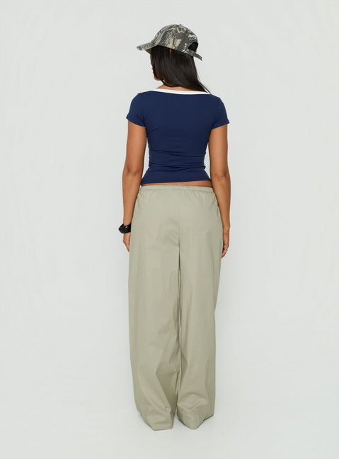 Toren Drawstring Straight Leg Pants Stone