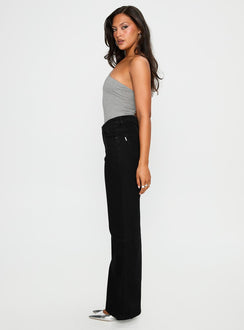 Defender Mid Rise Wide Leg Jeans Black