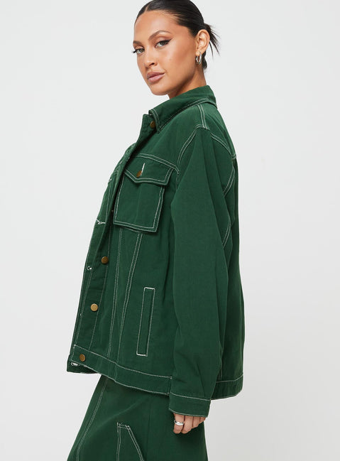 Denim shacket Classic collar, button fastening at front, twin chest pockets