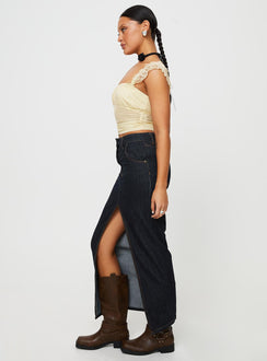 product Barbara Split Midi Skirt Dark Denim Princess Polly  Mini Skirts 