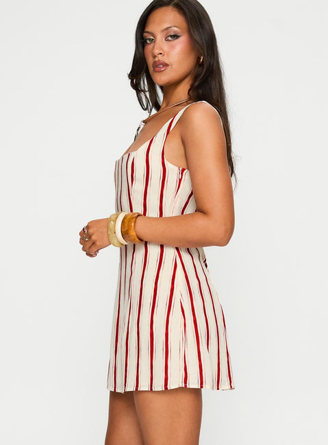 Maris Mini Dress Red Stripe