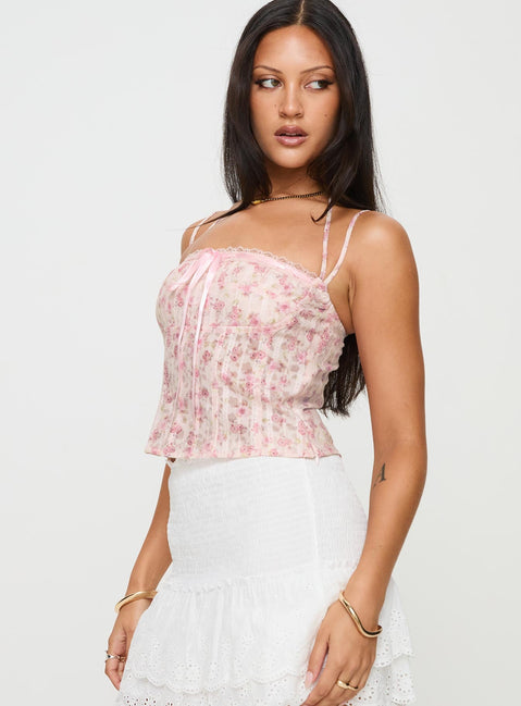 Trynia Top Pink Floral