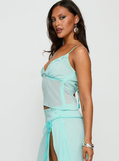 Lynnett Embroidered Cami Top Mint