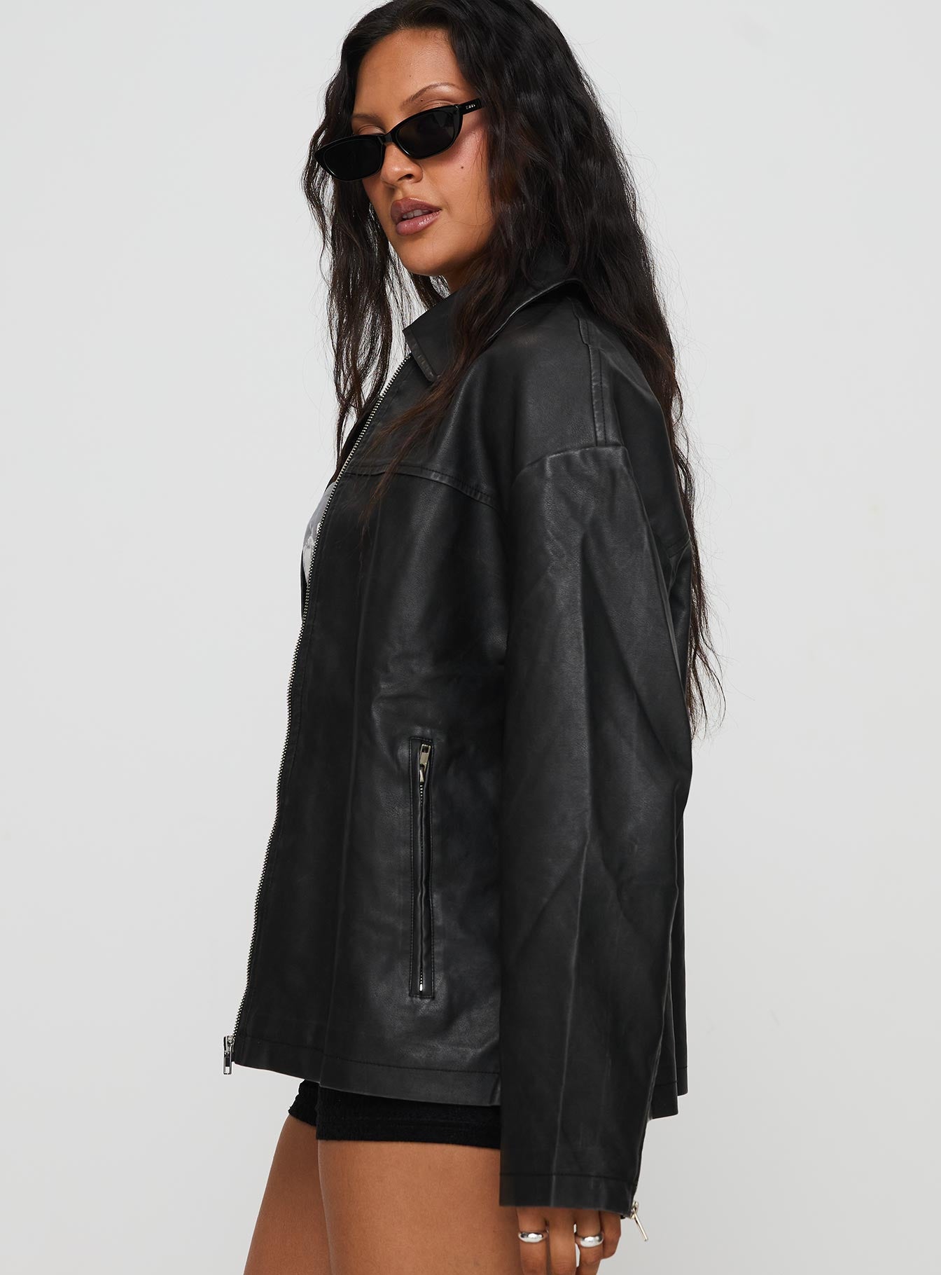 Napoleon Faux Leather Jacket Black | Princess Polly