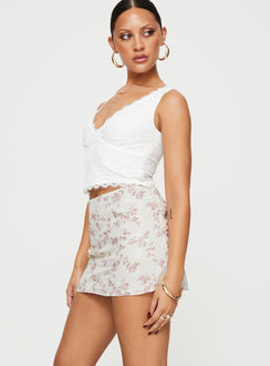 Salmar Mini Skirt Cream / Pink Floral