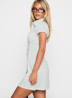 Motley Mini Dress Blue / White Stripe