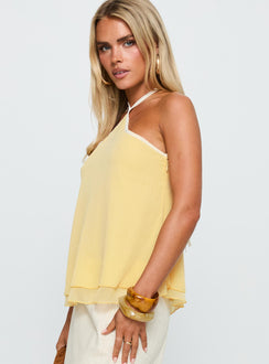 Rafaella Halter Top Lemon / Cream