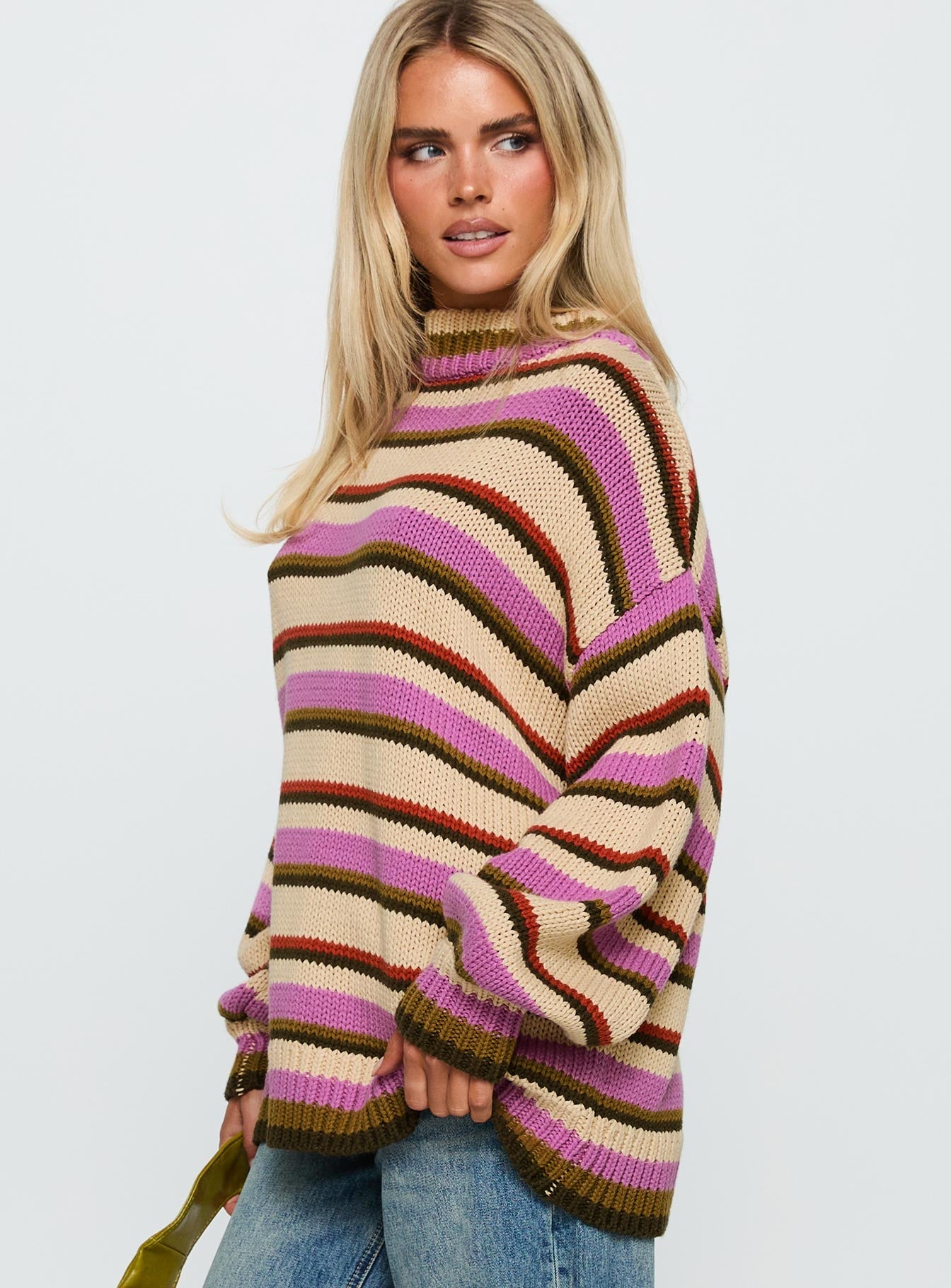 Got The Music Knit Sweater Multi Stripe