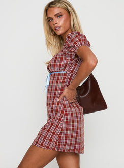 Love Supreme Mini Dress Red Check