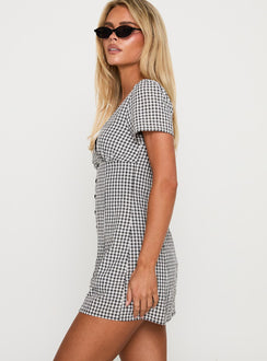 Loveliness Playsuit Black / White Check