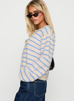 Faelyn Button Up Cardigan Multi Stripe