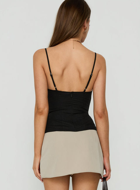 Elsea Structured Cami Top Black
