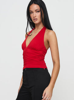 Temptress Halter Top Red