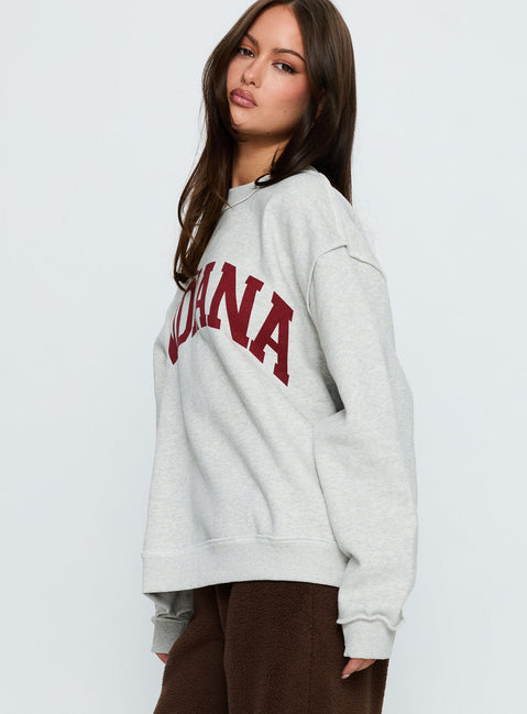 side view of model wearing Princess Polly When In Indiana Jumper Grey 