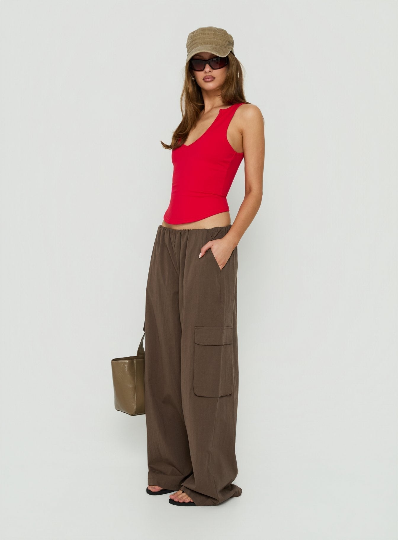 Lunea Concealed Waistband Cargo Pants Brown