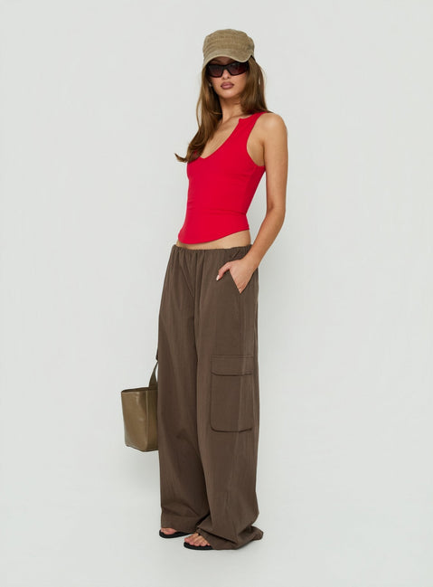 Lunea Concealed Waistband Cargo Pants Brown
