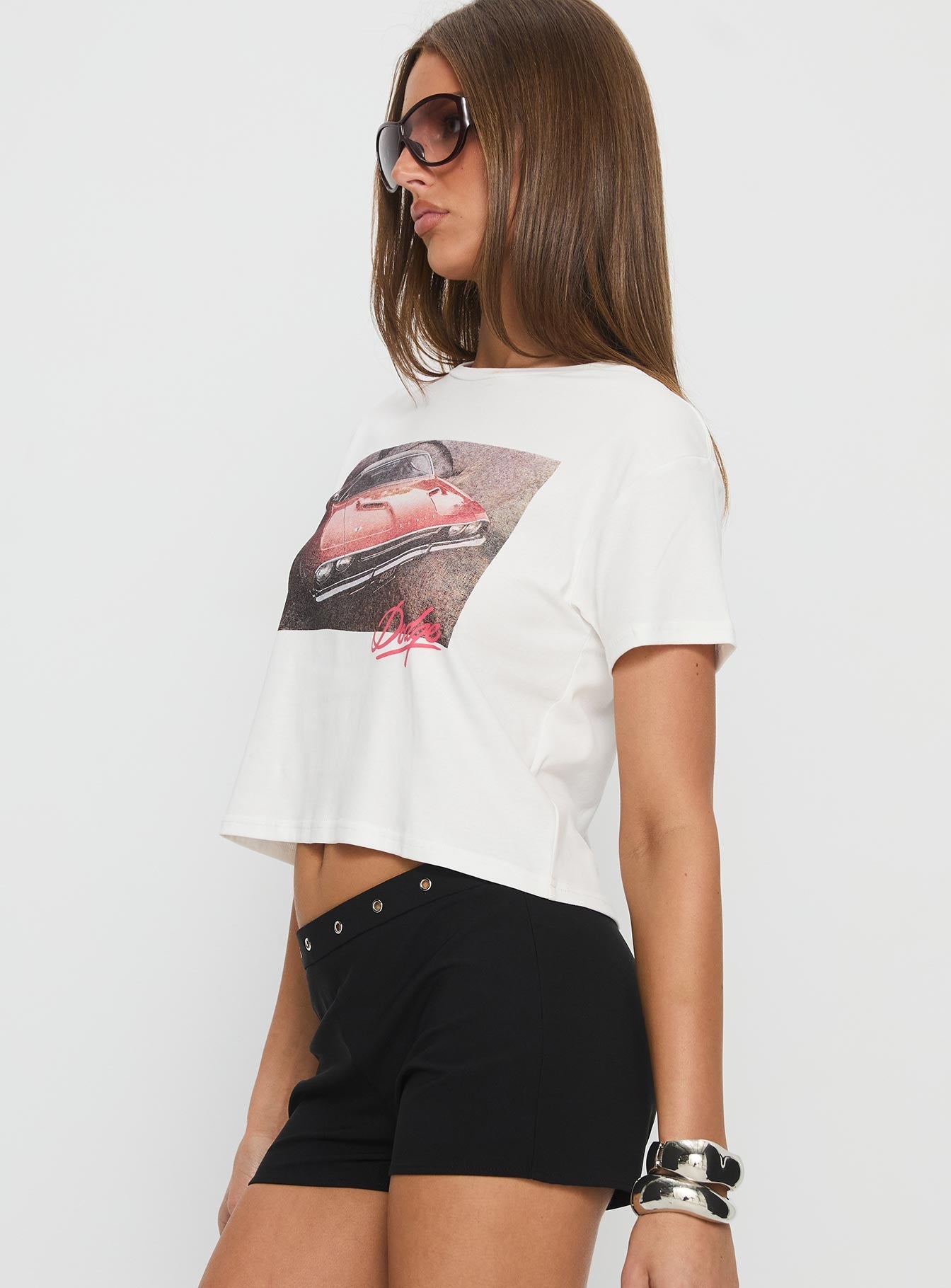 Dodge Girl Graphic Top White