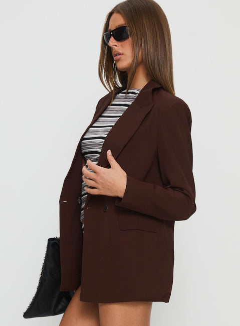 Katrice Oversized Blazer Chocolate