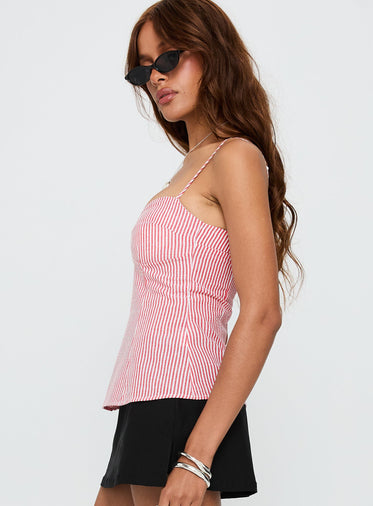 In Your Palm Top Red Stripe