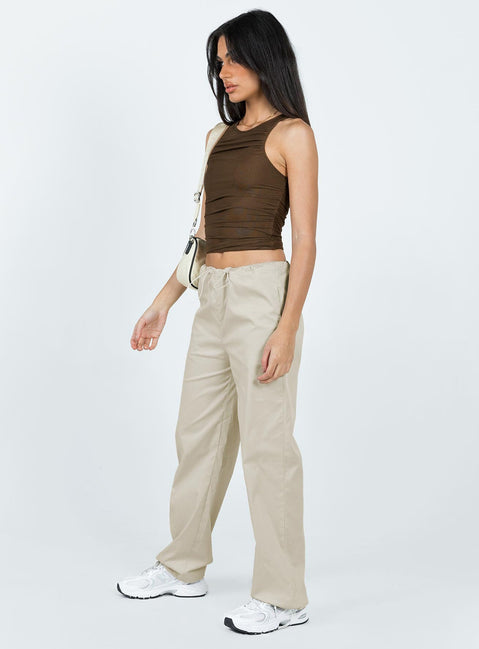 product Princess Polly High Waisted Pants  Connels Parachute Pants Beige