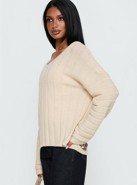 Main Thing Knit Sweater Beige