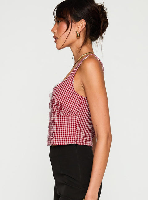 Bruncheon Top Red / White