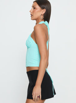 Keileigh Tie Neck Top Blue