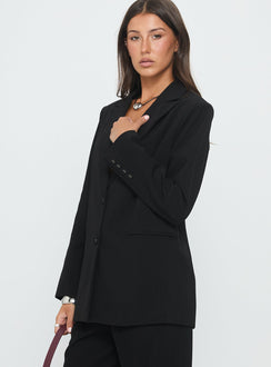 Crowd Pleaser Oversized Blazer Black