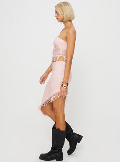 Asymmetric midi skirt Thin elasticated waistband, tassel hem Good stretch, fully lined 