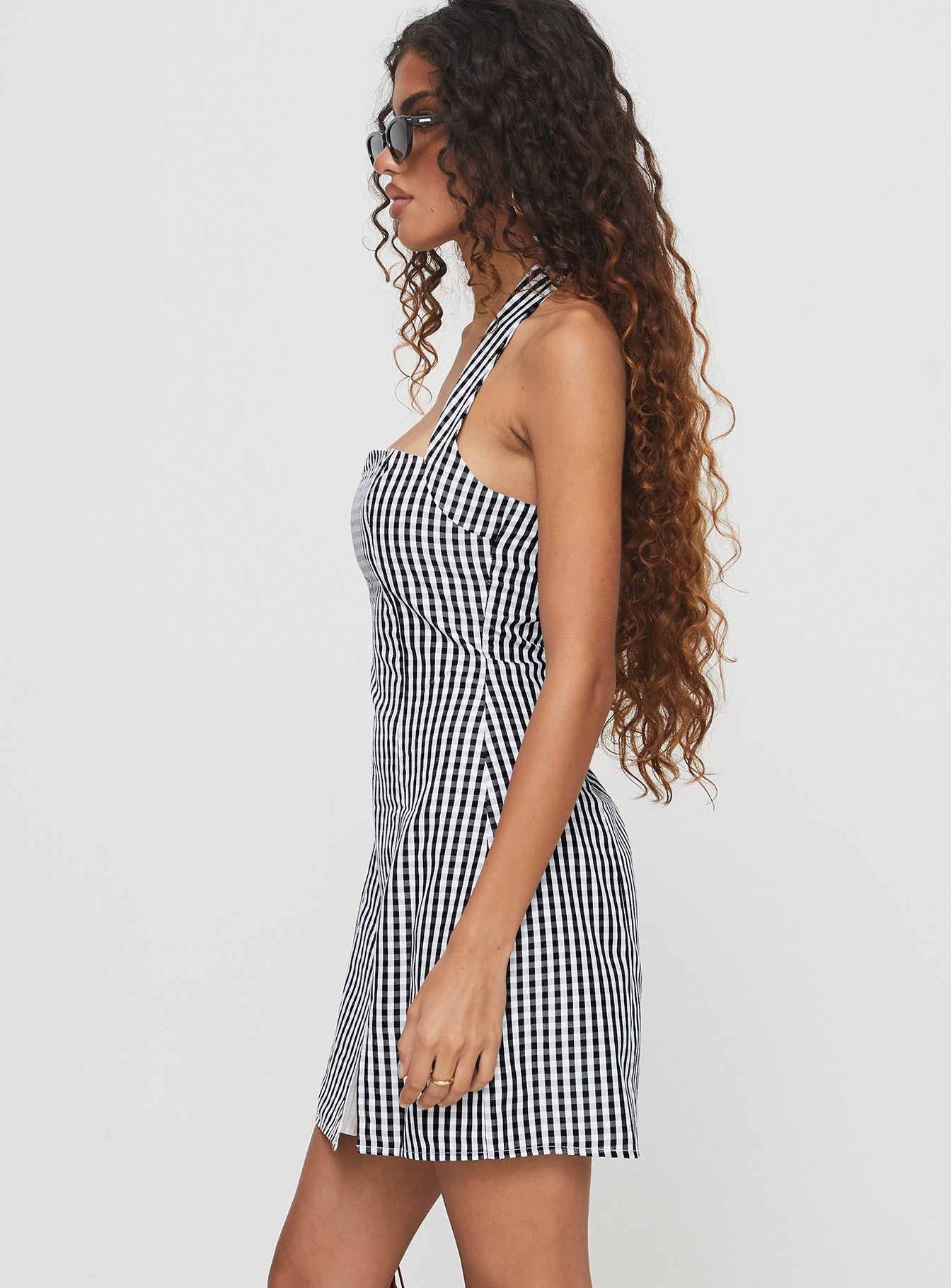 Birkley Halter Mini Dress Black / White