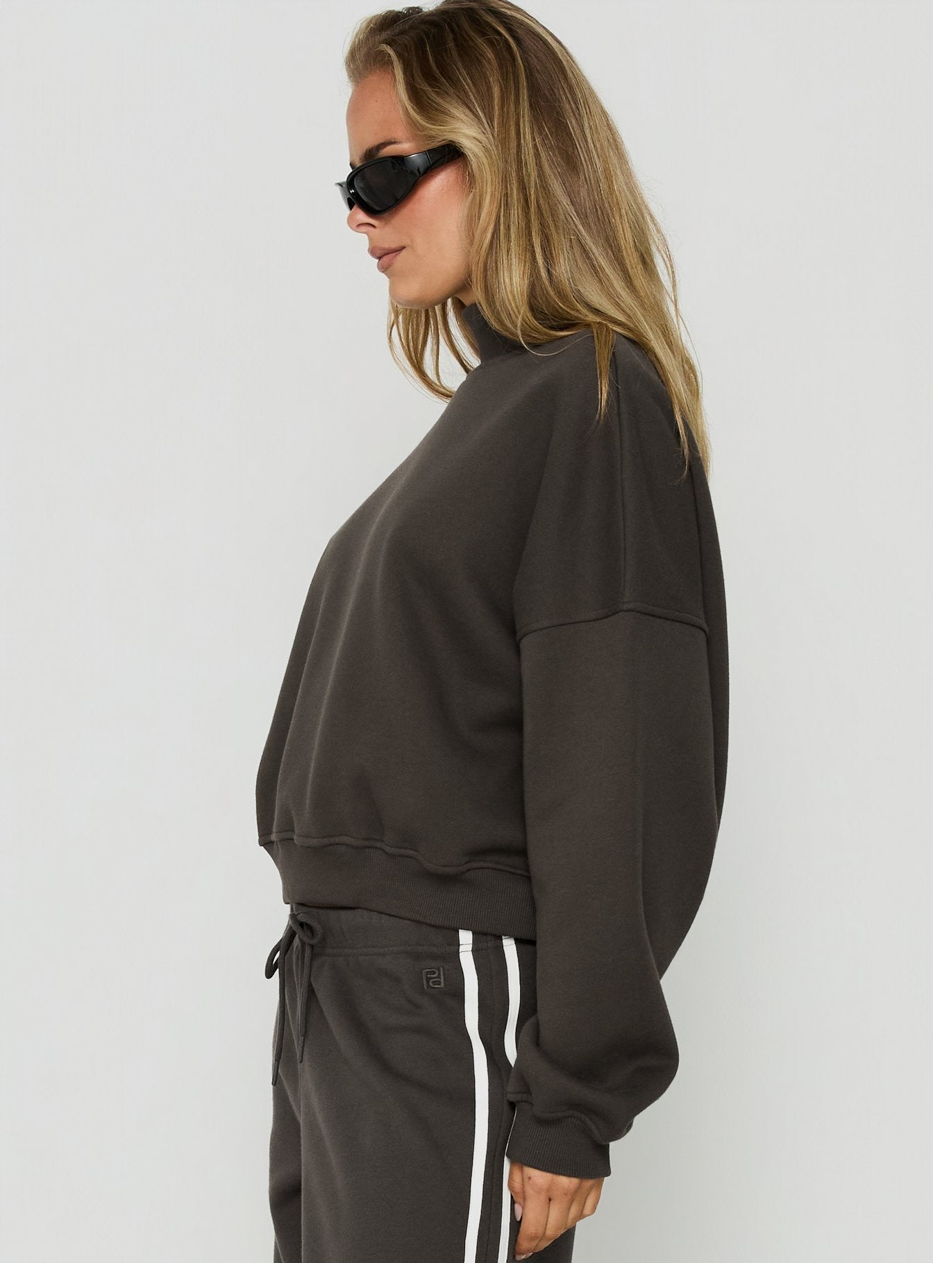 Anyya Funnel Neck Crew Jumper Iron Grey