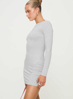 Lex Long Sleeve Mini Dress Grey Marle