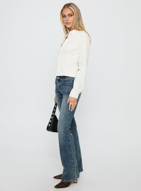 High Tide High Rise Bootleg Jeans Blue