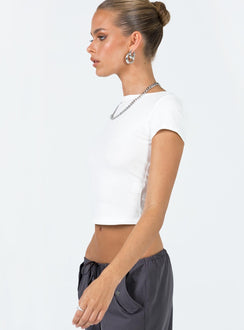 product Princess Polly Short Sleeves Crew Neck  Lex Top White