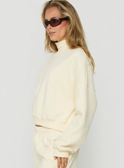 Anyya Funnel Neck Crew Jumper Cream