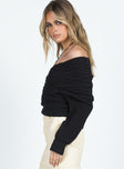 Tamas Wrap Front Sweater Black