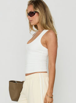 Daily Define Racerback Tank Top White
