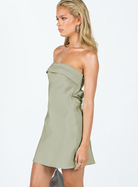 phillipa mini dress sage phillipa mini dress sage Pearlina Sage Printed Satin Mini Dress - S Size